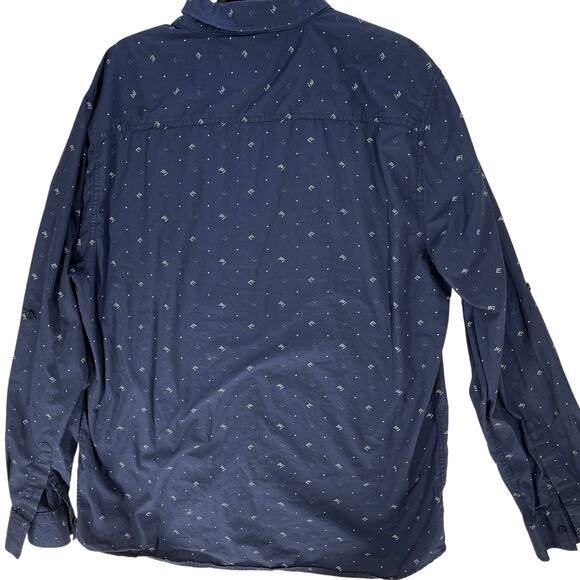 Eighty Eight Platinum Button Up Shirt Men XXL Blue All Over Print Long Sleeve - Picture 2 of 4